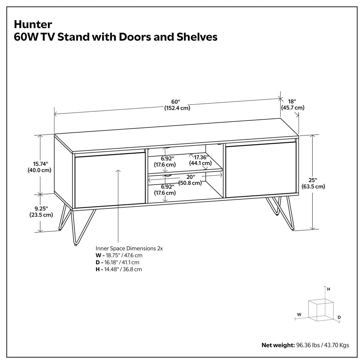 Hunter - TV Media Stand - Umber Brown Stain