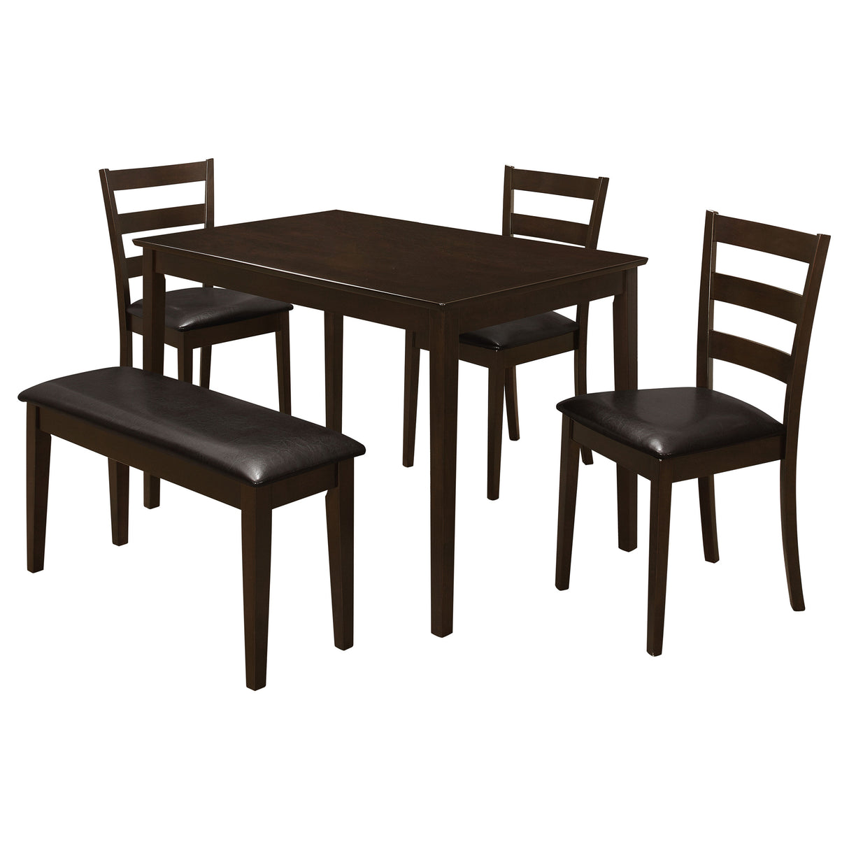 Guillen 5-Piece Cappuccino Dining Set with Bench
