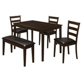 Guillen 5-Piece Cappuccino Dining Set with Bench