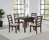 Barton 5-Piece Round Wood Dining Table Set Dark Brown