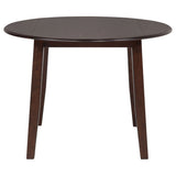 Barton 5-Piece Round Wood Dining Table Set Dark Brown