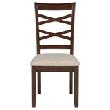 Barton 5-Piece Round Wood Dining Table Set Dark Brown