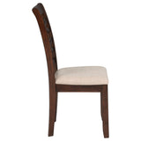 Barton 5-Piece Round Wood Dining Table Set Dark Brown