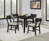 Catley 5-Piece Round Drop Leaf Dining Table Set Dark Coffee