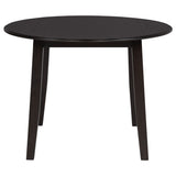 Catley 5-Piece Round Drop Leaf Dining Table Set Dark Coffee