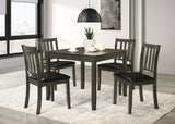 Parkwood 5-Piece Square Dining Set in Dark Ash Brown