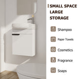 Soft Close Doors Bathroom Vanity With Sink, Compact Wall Mounted Design Basin