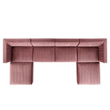 154 Inch Channel Tufted Performance Velvet 6 - Piece Modular Sectional - Living Room Furniture available at Alpine Outlets in Denver