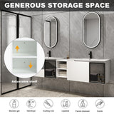 Wall Mounted Bathroom Vanity With Sink, Soft Close Doors, Cabinet & Half Door
