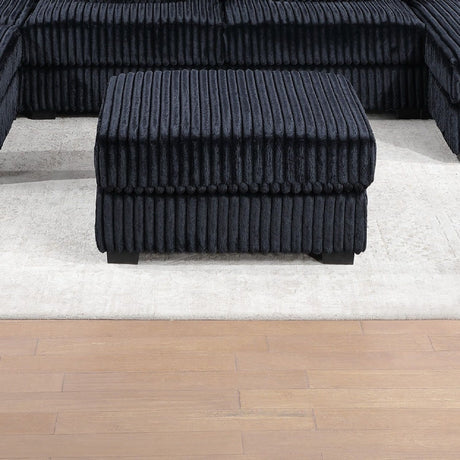 Soft Upholstered Ottoman - Black