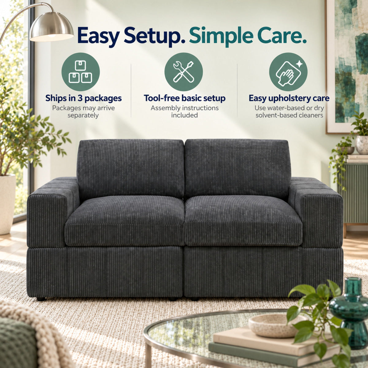 Oversized Modular Loveseat Set