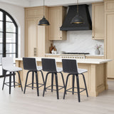 Vienna - Modern Counter Height Swivel Bar Stool - Black Brushed Wood Frame