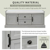 Hearth & Haven Daisy - Storage Bench With 2 Drawers And 2 Cabinets