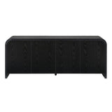 Curved Edge TV Stand With Large Cabinets