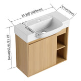 Wall Mounted Bathroom Vanity With Sink & Soft Close Door