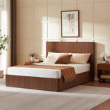 Wave Pattern Headboard Platform Bed Frame