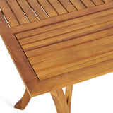 Outdoor Rustic Patio Acacia Bistro Set With Cushions
