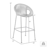 Acapulco - 30" Indoor Outdoor Steel Bar Stool With Rope Set of 2