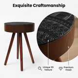 Round Coffee Table With Carved Top For Living Room