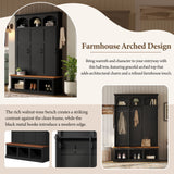 Classic Arched Design Hall Tree With 3 Hidden Storage