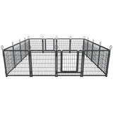 Heavy Duty Dog Playpen Outdoor 16 Piece Panels - Snow Leopard