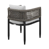 Alegria - Outdoor Patio Dining Chair In Aluminum With Gray Rope And Cushions - (Set Of 2)