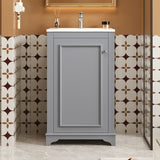 Bathroom Vanity With Sink, Freestanding Single Cabinet Set, Soft Close Door, Adjustable Shelf