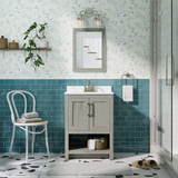 Linon Barkley Sandstone 25" Vanity with Mirror