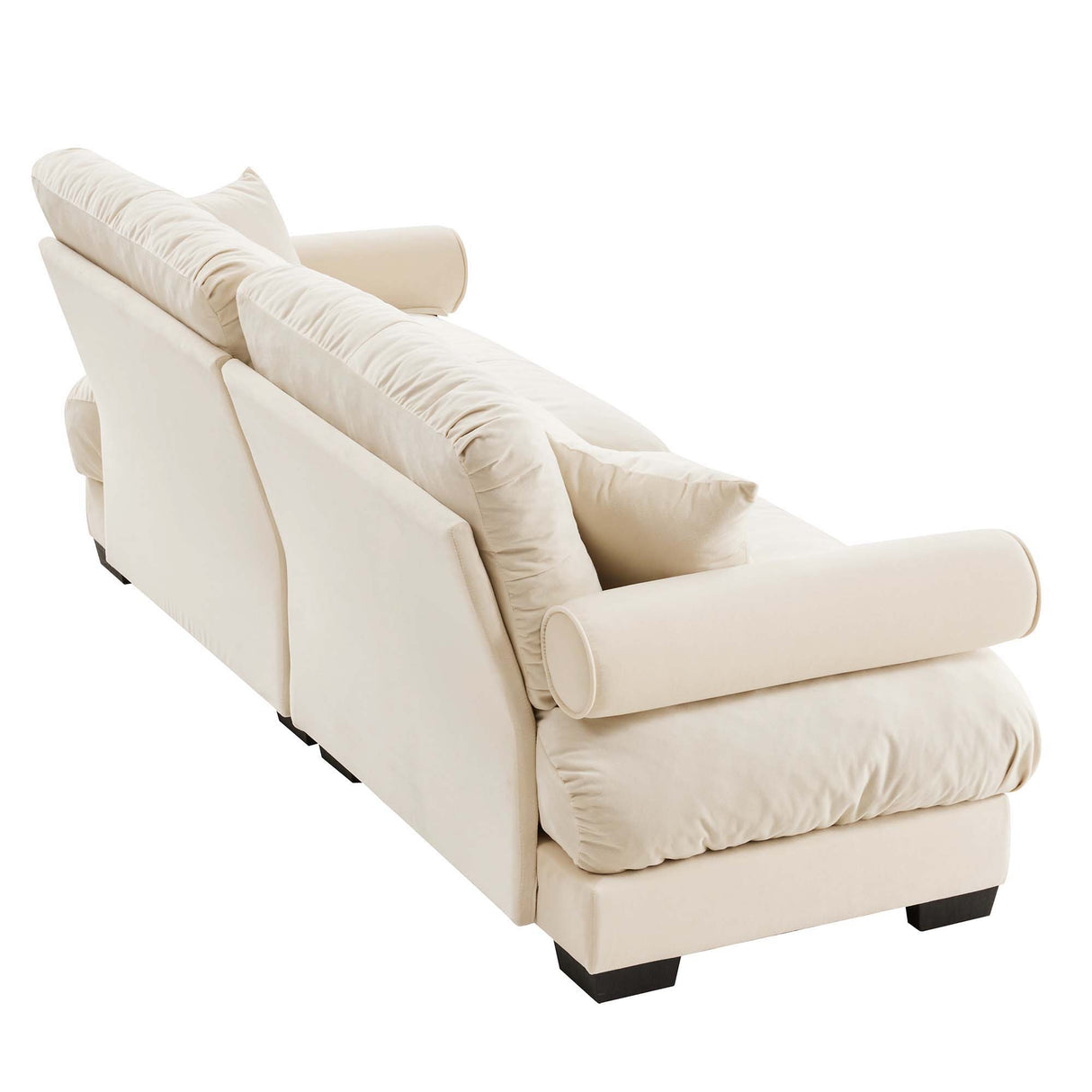 Modern Oversize Sofa With Cloud Like Comfort, Featuring Waist And Throw Pillows