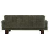 Modern Loveseat Sofa, 2 Seater With Square Arms For Living Room