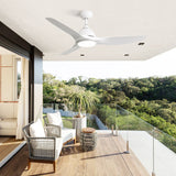 Ceiling Fan With Remote Control And LED Light, Blades, Reversible DC Motor For Indoor / Outdoor Use - White