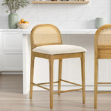 Lucio - Modern Farmhouse Wood Counter Height Kitchen Bar Stool