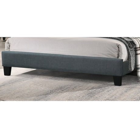 California King Size Tufted Headboard Platform Bedframe, Bedroom Furniture - Charcoal