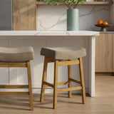 Lenon - Modern Farmhouse Wood Counter Height Kitchen Bar Stool