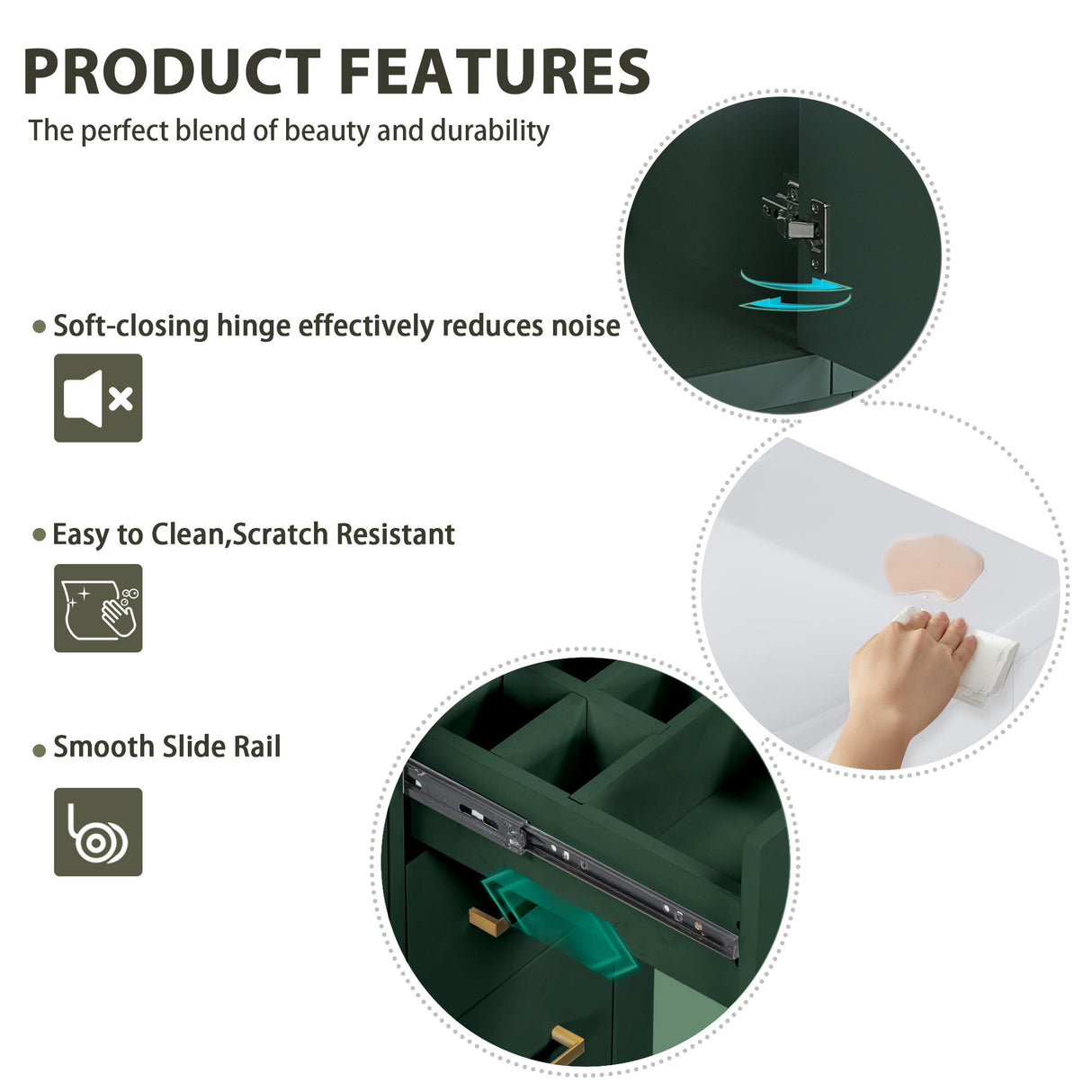 Bathroom Vanity With Sink Combo, Storage Cabinet, Freestanding Set With 3 Drawers & Soft Closing Doors