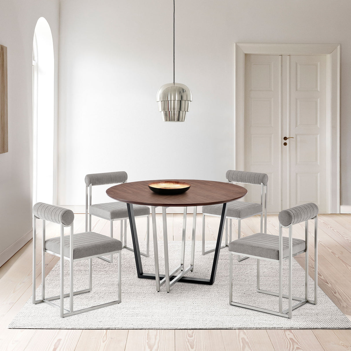 Joana Anastasia - Round Walnut Dining Table Set