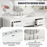 Bathroom Vanity With Sink, 2 Doors 8 Drawers, Soft Close System, Classic Design