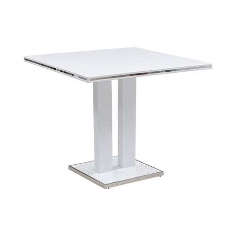 Amanda - Modern Contemporary Square Wood 42" Pedestal Base Dining Table Seats Up To 4 - White