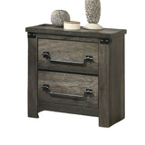 Nightstand, 2 Drawer Storage - Gray