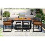 9-Pieces Acacia Wood Patio Dining Set