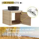 Mounted Bathroom Vanity With Art Sink, 1 Storage Shelf, Soft Close Door