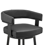 Lorin - 26" Counter Height Swivel Bar Stool - Black Finish And Faux Leather