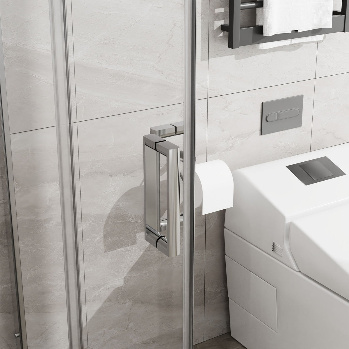 Corner Sliding Shower Door & Base Combo Kit With Magnetic (No Drain Kit)