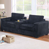 Modern Style 2 Piece Sofa Set With Cup Holders & Charging Port