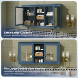 Modern Wall-Mount 2 In 1 Mirror Cabinet With Adjustable Shelves, Soft-Closing Hinges