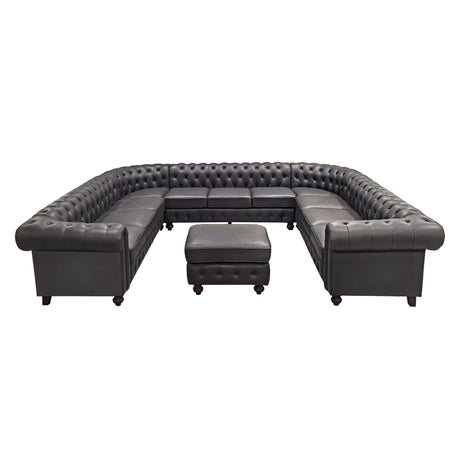U - Shape Sectional - Blue Gray