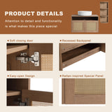 Bathroom Vanity With Art Sink And Storage Rack, Float Mounting Design