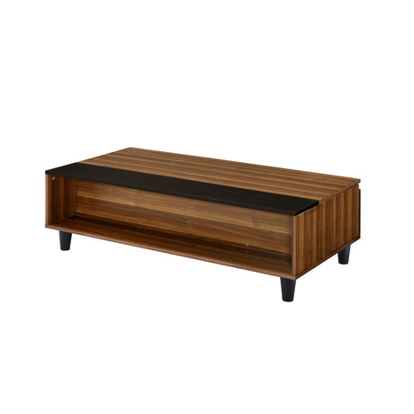 Avala - Coffee Table With Lift Top - Walnut / Black - Coffee Tables - Alpine Outlets