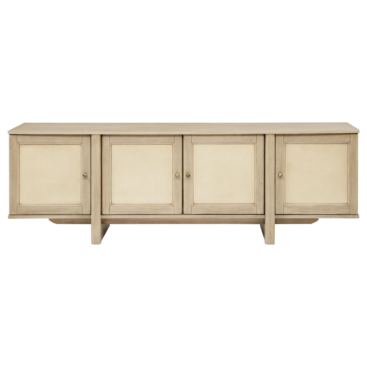 Kimpton - 4 Door Cane TV Stand Media Console - Beige