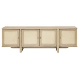 Kimpton - 4 Door Cane TV Stand Media Console - Beige